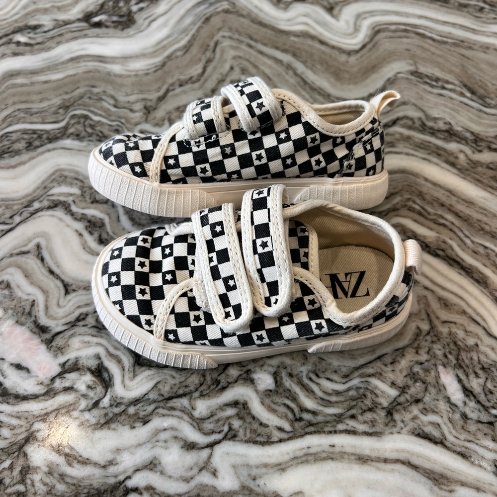 Zara Kids Checkered Velcro Sneakers Size 2T